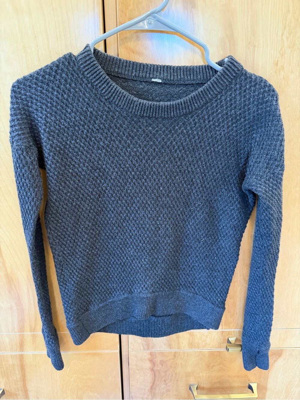 lululemon athletica Women's Charcoal Crewneck Textured Sweater